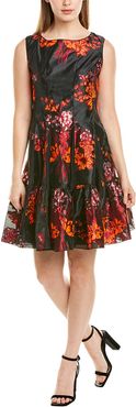 Anna Sui Kismet Silk-Trim A-Line Dress