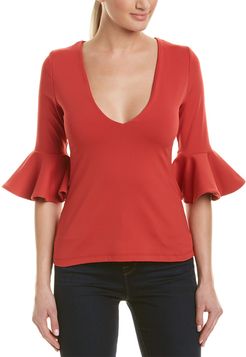 susana monaco Ruffled Top