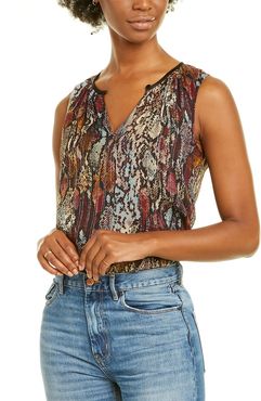 Rebecca Taylor Snake Silk-Blend Top