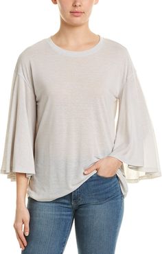 David Lerner Flutter Sleeve Top