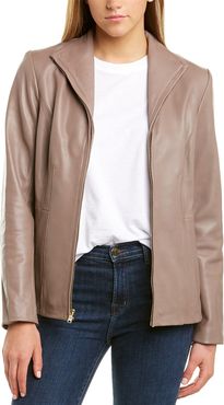 Cole Haan Wing Collar Leather Jacket