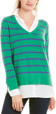 tyler boe Shirted Cashmere Top