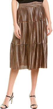 city sleek Metallic A-Line Skirt