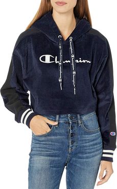 Champion Corduroy Cropped Pull Over Hoodie
