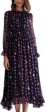 POKWAI Silk Midi Dress