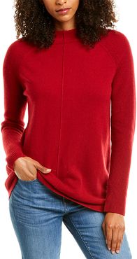 Forte Cashmere Ribbed Sleeve Cashmere Sweater