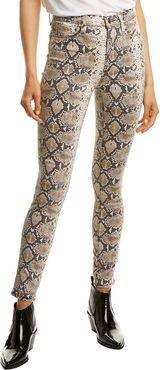 HUDSON Jeans Barbara Tan Python Print High-Rise Super Skinny Ankle Leg Jean