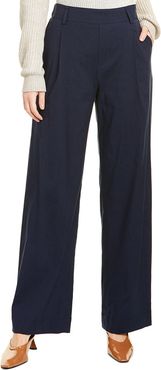 Vince Pleated Pull-On Linen-Blend Pant