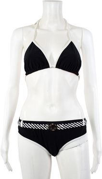 Louis Vuitton Quatrefoil Black & White Halter Bikini, Size IT 42, Never Worn