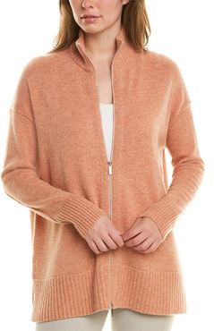 Lafayette 148 New York Stand Collar Zip Front Cashmere Cardigan