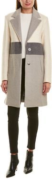 Laundry by Shelli Segal Colorblocked Wool-Blend Coat