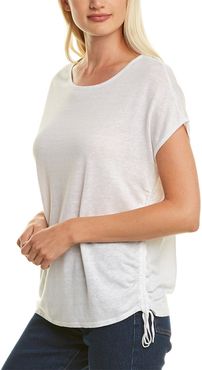 NIC+ZOE Refreshing Side Tie Linen-Blend Top