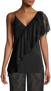 Diane von Furstenberg Asymmetric Ruffle Lace Camisole