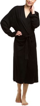 a & R Cashmere Black Bamboo & Wool Blend Robe