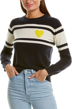 Chinti & Parker Heart Stripe Cashmere & Wool-Blend Sweater