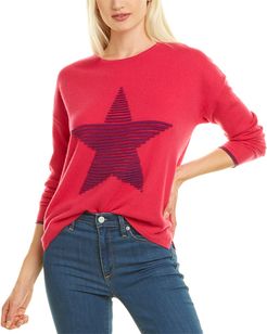 Kier + J Textured Star Cashmere Sweater