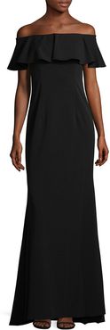 Adrianna Papell Off-the-Shoulder Ruffle Gown