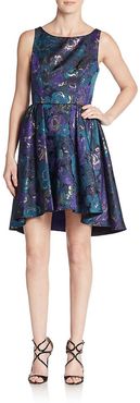 A.B.S. By Allen Schwartz Floral Jacquard Cutout A-Line Dress