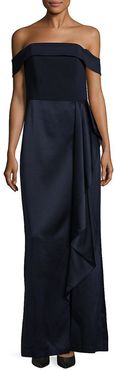 Laundry By Shelli Segal Ruffle Off-the-Shoulder Gown