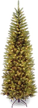 National Tree 7.5ft Kingswood Fir Pencil Tree with Clear Lights