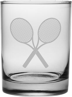 Susquehanna Glass Tennis Set of Four 14oz Rock Glasses
