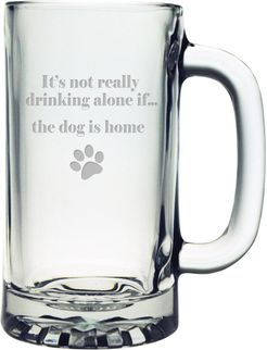 Susquehanna Glass Drinking Alone...Dog is Home Set of 4 Tankard Mugs