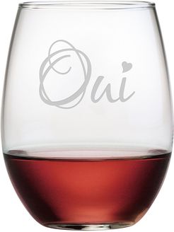 Susquehanna Glass Oui Set of 4 Stemless Wine Glasses