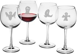 susquehanna Set of 4 Knock Knock Boos There? Assortment Red Wine Glasses