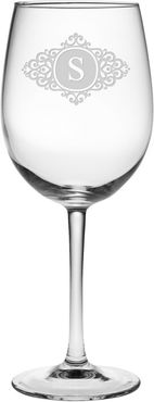 susquehanna Set of Four Monogrammed 19oz Wine Glasses
