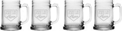 Susquehanna Glass Baseball Home Set of Four 15oz Tankards