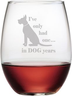 Susquehanna Glass Dog Years Set of Four 21oz Stemless Wine Glasses