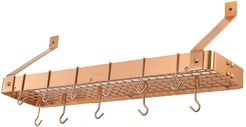 Old Dutch 36.25in Bookshelf Pot Rack with Grid & Hooks