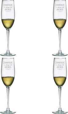 Susquehanna Glass Set of Four 8oz Champagne is Always the Answer Glass