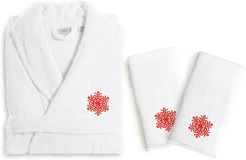 Linum Home Textiles 3pc Hand Towels & Terry Bathrobe Set