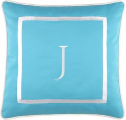 Edie@Home Outdoor Embroidered Monogram Decorative Pillow, "J"