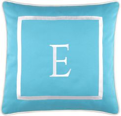 Edie@Home Outdoor Embroidered Monogram Decorative Pillow, "E"
