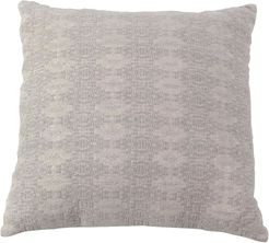 Square Beige Throw Pillow with Ikat Pattern