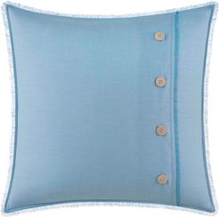 Laura Ashley Liana Chambray Button Throw Pillow