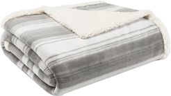 Eddie Bauer Ashworth Stripe Ultra Soft Plush Sherpa Throw