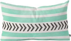 Deny Designs Allyson Johnson Mint Stripes And Arrows Oblong Throw Pillow