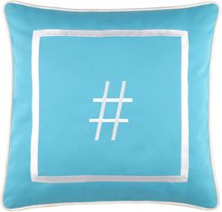 Edie@Home Outdoor Embroidered Monogram Decorative Pillow, "#"