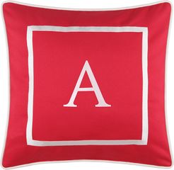 Edie@Home Outdoor Embroidered Monogram Decorative Pillow, "A"