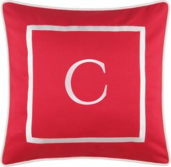 Edie@Home Outdoor Embroidered Monogram Decorative Pillow, "C"