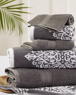 Modern Threads 6pc Reversible Yarn Dyed Artesia  Jacquard Towel Set