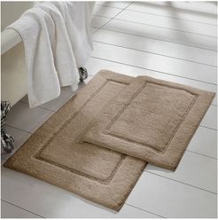 Modern Threads 2-Pack Solid Loop With Non-Slip Backing Bath Mat Set