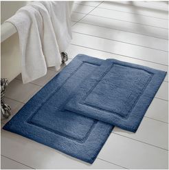 Modern Threads 2-Pack Solid Loop With Non-Slip Backing Bath Mat Set