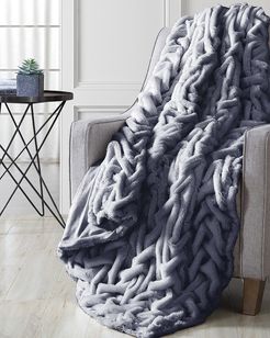 Modern Threads Luxury Braided Faux Fur Throw