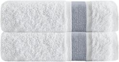Enchante Home Set of 2 Unique Anthracite Stripe Bath Towels