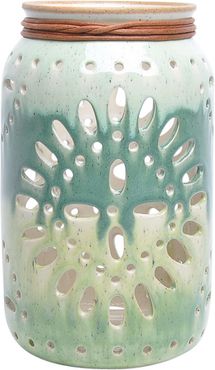 Sagebrook Home Green Mix Candle Lantern Jar