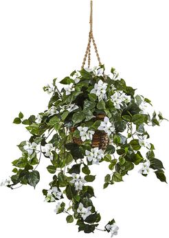 Nearly Natural Bougainvillea Hanging Basket